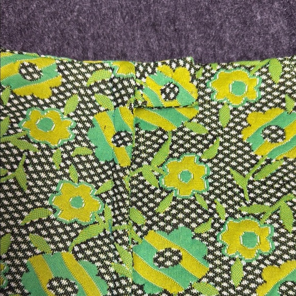 Vintage Floral Green A-Line Skirt - Picture 3 of 4